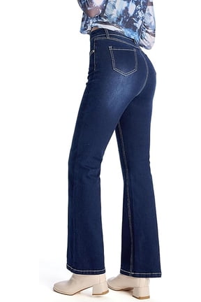 Petite Women's 24"/26"/28"/30" Stretch Flare Jeans High Waisted Curvy Bootcut Denim Pants