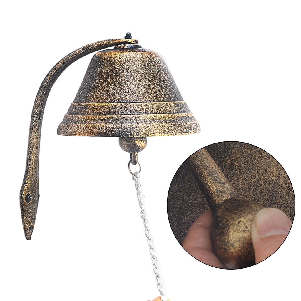 Farmhouses Antique Iron Hanging Dinner Bells for Front Door Porch Window Doorbell Decorative Ornament