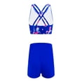 thumbnail image 2 of TiaoBug Girls Active Tracksuits 2 Piece Dance Sport Outfits Print Top and Booty Short Sets Gymnastics Yoga Swimsuit, 2 of 5