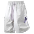 thumbnail image 5 of KPOPLK Women's Drawstring Workout Shorts Athletic Running Shorts Crossover High Waisted Gym Shorts with Pockets Size M,Light Gray, 5 of 8