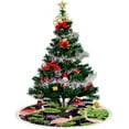 thumbnail image 4 of GZHJMY Christmas Tree Skirt, 30" Xmas Tree Skirts Flamingo and Tropical Plants Christmas Tree Mat for Christmas Holiday Party Ornaments, 4 of 5