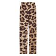 thumbnail image 4 of Brown Leopard Print Pajama Pants Comfortable Elastic Waist Pajamas Fashion Sleepwear Bottoms Plus Size Homewear, 4 of 6