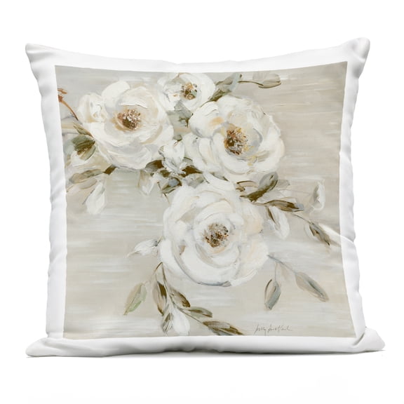 Stupell Industries Neutral Rose Trio Design by Sally Swatland Outdoor Printed Pillow