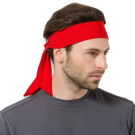 Women Men Sweatband Solid Color Sport Sweat Wicking Quick Dry Headband Gym Head