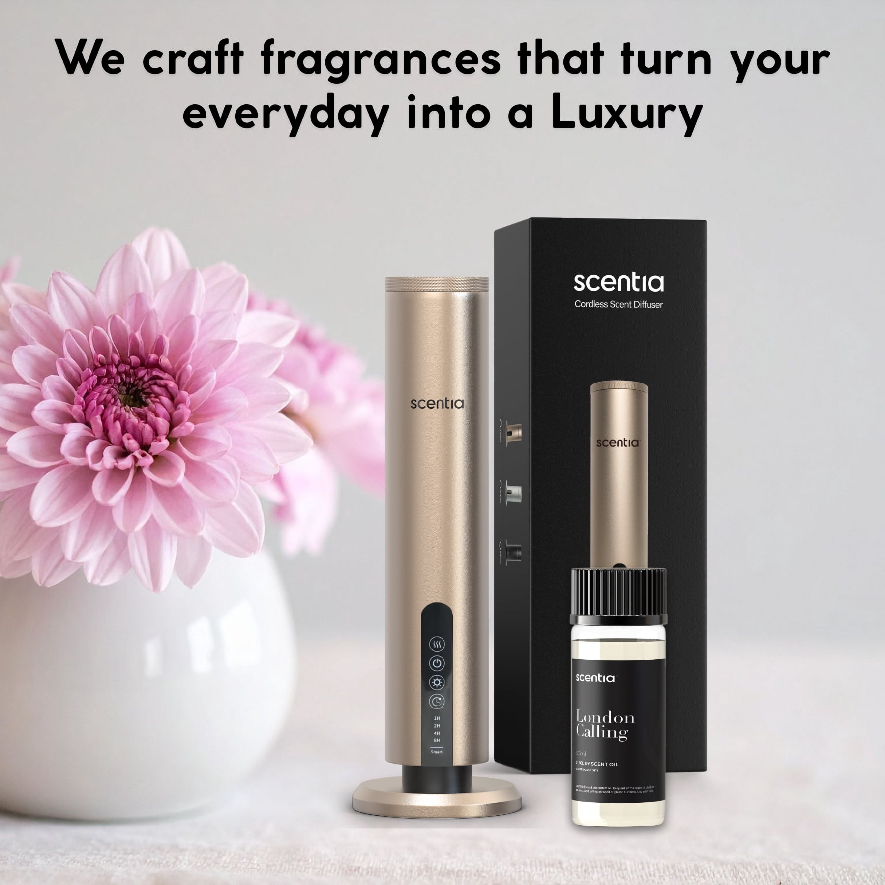 Scentia London Calling Diffuser Oil Inspired by Ferrari - 50 ml 1.69 fl oz - Fragrance Oil Blend White Tea, Cedarwood & Soku Lime for Aromatherapy Diffusers and Humidifiers