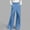 Light Blue, variant on Women’s Soft Denim Texture Wide Leg Pants, Jean Style Appearance, Non-Stiff Comfort Fabric, Loose Fit Pockets, Daily Outdoor Trendy Pants Navy S