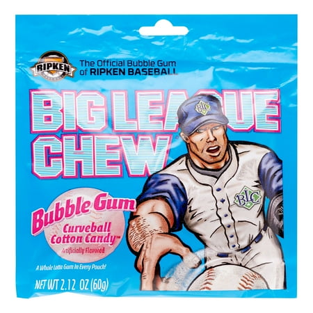 Sour Bubble Gum - Big League Chew Gum Cotton Candy, 2.12 Oz