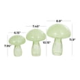 thumbnail image 3 of 12", 10", 8"H Green Glass Textured Mushroom Sculpture, by DecMode (3 Count), 3 of 13