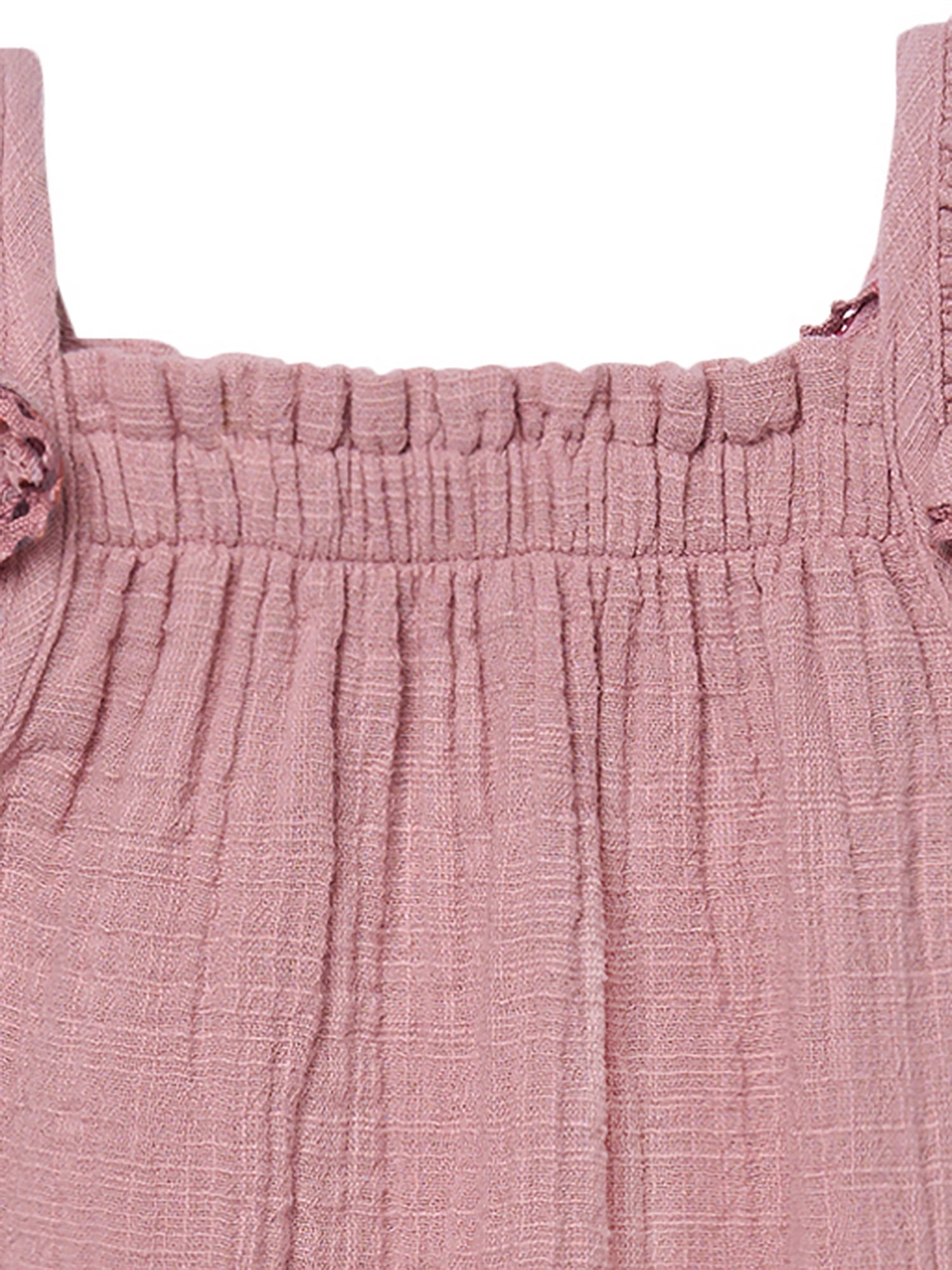 Modern Moments by Gerber baby Girl Long Leg Romper with Novelty Trim Detail, Sizes 0/3 Months - 24 Months