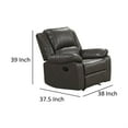 thumbnail image 5 of Lizzy Manual Glider Recliner Chair- Pillow Arms- Solid Wood- Gray Leather, 5 of 6