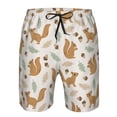 thumbnail image 3 of Goofa Squirrel And Leaves Printed Mens Swim Trunks Summer Quick Dry Short Beach Swimwear Bathing Suits-Small, 3 of 9