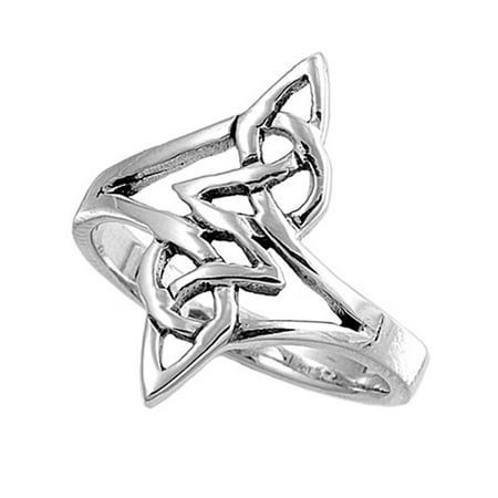 Trinity Infinity Oxidized Celtic Trinity Infinity Knot Ring ( Sizes 4 5 6 7 8 9 10 11 ) .925 Sterling Silver Band Rings by Sac Silver (Size 9) ()