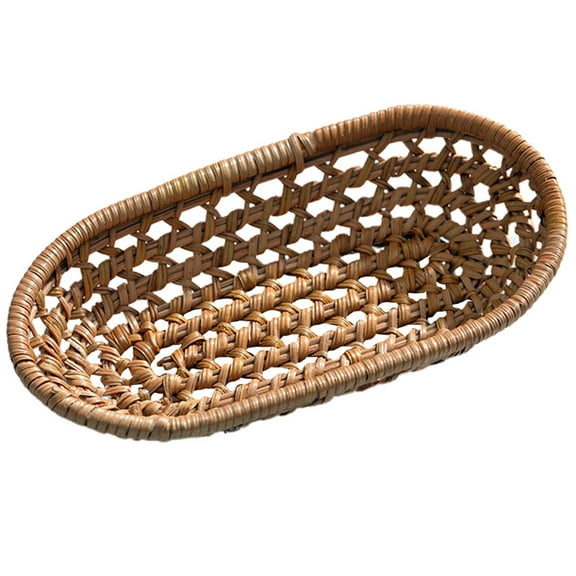 WRISTBIQUE Storage Basket Small Rattan Towel Basket Light Brown 1Pcs for Home Organizer