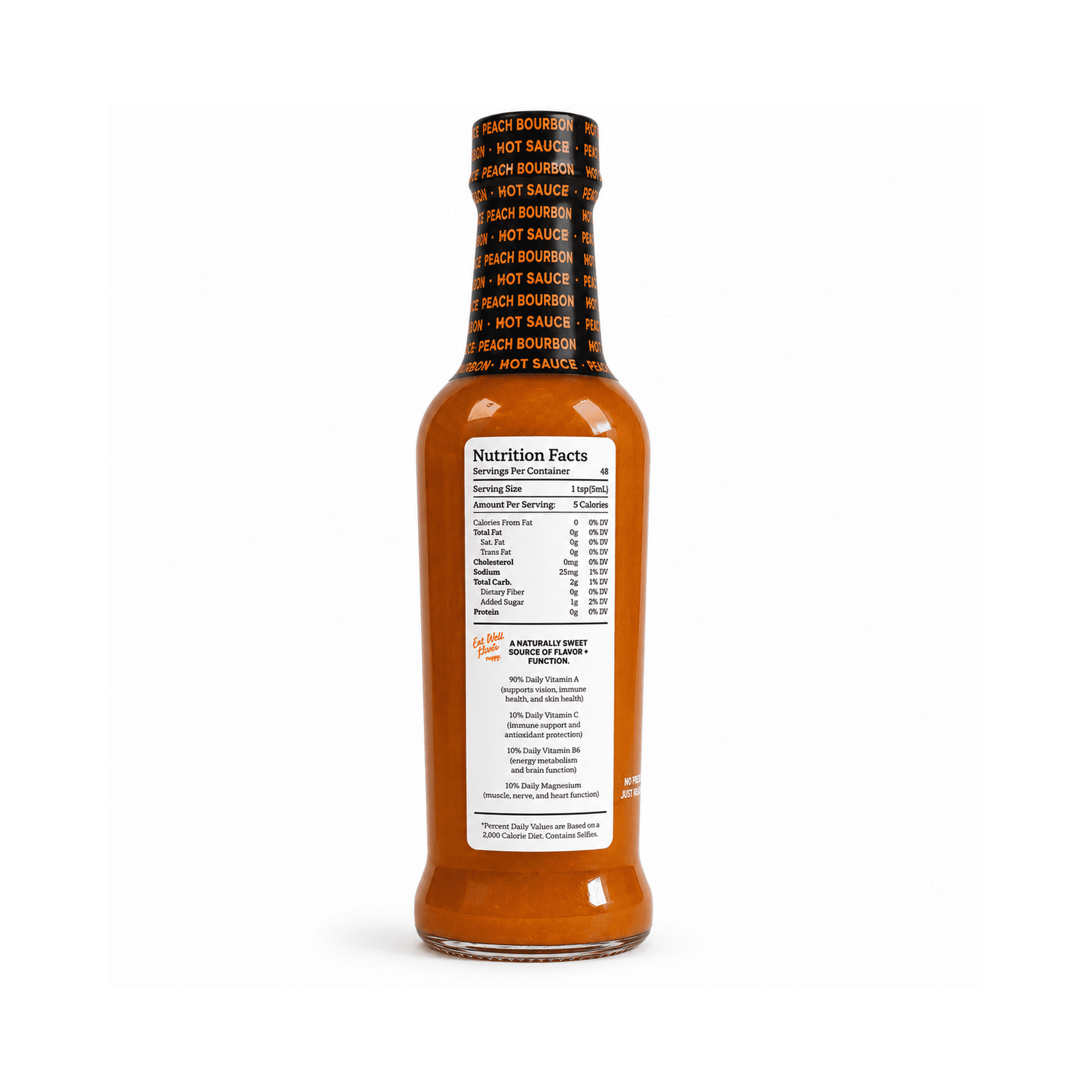 (2 pack) Tabanero Peach Bourbon Hot Sauce, Southern Sweet Heat, Mild, 8 oz