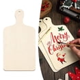 thumbnail image 4 of Mini Wooden Cutting Board with Handle 11.8 x 6.3 Inch, Unfinished Poplar Wood Paddle for DIY Charcuterie, Cheese Board, Kitchen Decor and Holiday Crafts, 4 of 7