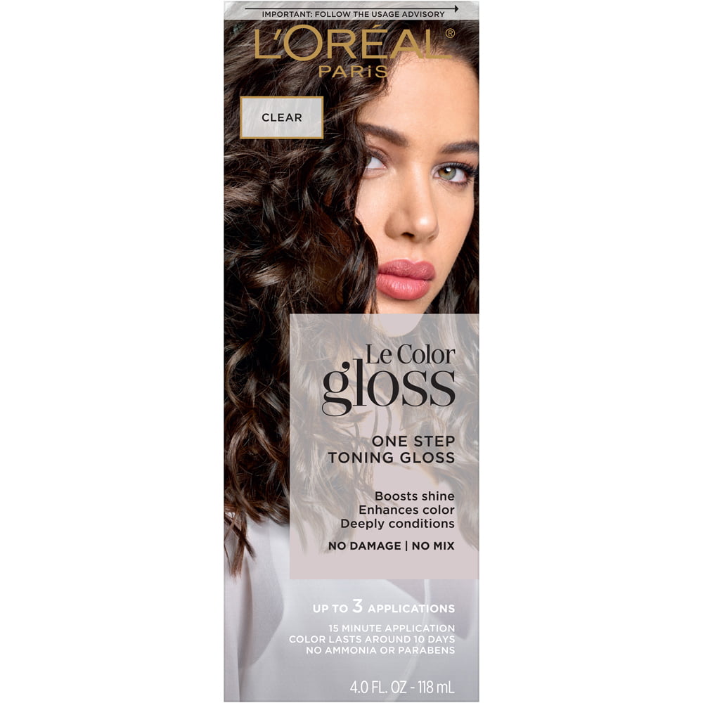 L'Oreal Paris Le Color Gloss One Step In-Shower Toning Gloss, Clear, 4
