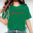thumbnail image 4 of Shirts for Women Dgankt Women's Valentine's Day Short Sleeve Monogram Printed Solid Color Top Short Sleeve Crew Neck Top/Shirt, 4 of 6