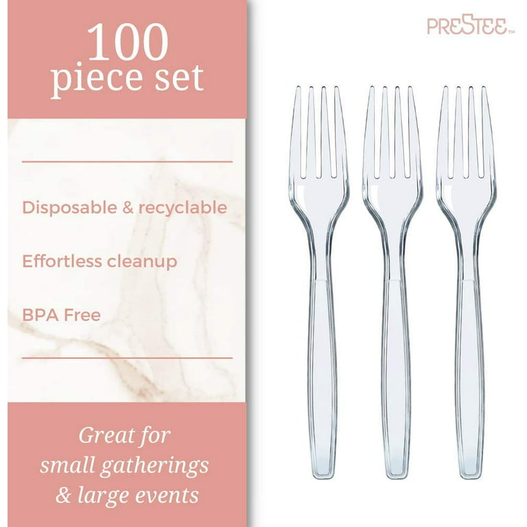 Plastic Fork - Clear Disposable Serving Forks