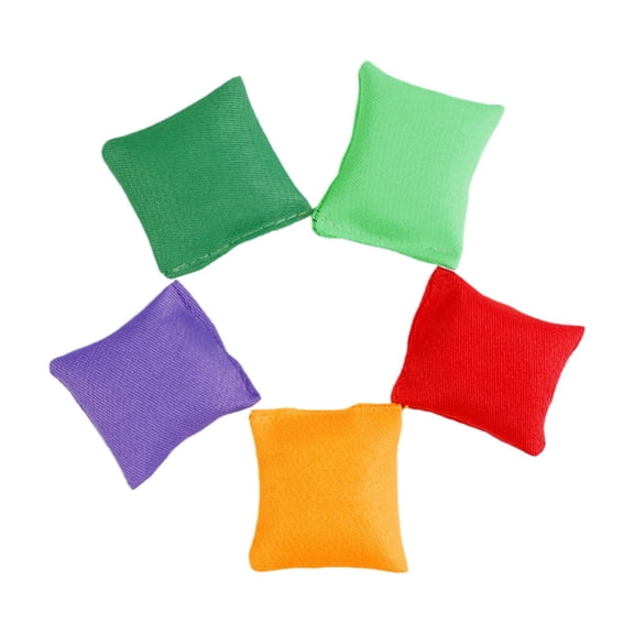 10pcs Small Sandbags Toy with Canvas Fabric and Plastic Filling Beanbags Sport Gear for Children Play and Exercise