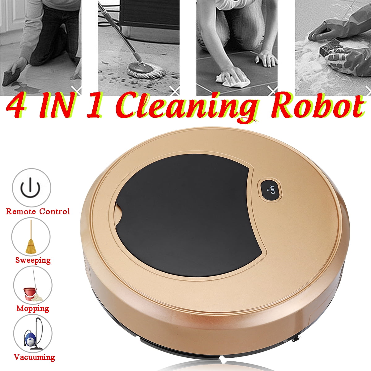 4 IN 1 Auto Vacuum Smart Floor Cleaning Robot Cleaner Sweeper Mop