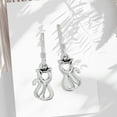 thumbnail image 4 of AeraVida Adorable Gray Feline Cat Inspired .925 Sterling Silver Cat Lovers Animals Jewelry Gift Dangle Earrings for Women Accessories Anniversary Jewelry Gift, 4 of 8