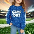 thumbnail image 2 of shqvo Football Sweatshirts for Girls Sequin Game Day Outfits Vintage Long Sleeve Football Graphic Crewneck Oversized Shirt Pullover 2025, 2 of 4