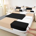 thumbnail image 5 of Castle Fairy Retro Stacked Rectangle Queen Sheets 4 Pieces,Mid Century Solid Square Queen Sheet Sets,Beige Gray Black White,1 Flat Sheet, 1 Fitted Sheet and 2 Pillowcases, 5 of 7
