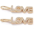 thumbnail image 1 of 1 colgante de latón con micro pavé de circonitas cúbicas transparentes con la palabra "Amor" para el Día de San Valentín, chapado en oro auténtico de 18 quilates., 1 of 2
