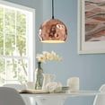 thumbnail image 5 of Modway Dimple 10" Half Sphere Metal Pendant Lamp in Rose Gold and Black, 5 of 5