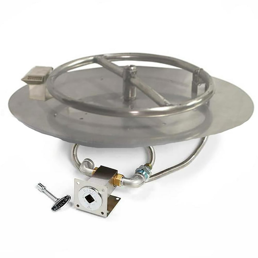HPC Match Light Fire Pit Burner Kit, 14" Pan, Propane Gas