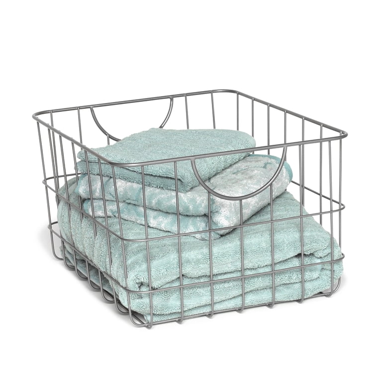 Spectrum midium ワイヤーバスケット M グレー 4個 スチール Spectrum Diversified Steel Utility Wire Storage Basket - Satin