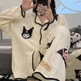 thumbnail image 4 of Pijamas Kawaii Sanrio Kuromi Cinnamoroll para mujer, cárdigan suelto, dulce, lindo, conjunto de ropa de estar por casa de manga larga, regalo de novia, otoño, 4 of 4