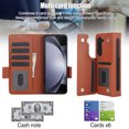thumbnail image 3 of ELEHOLD for Samsung Galaxy Z Fold 6 Wallet Case, PU Leather Card Cash Slot Double Magnetic Clasp Kickstand  Flip Full-coverage Shockproof Case with S Pen Holder for Samsung Galaxy Z Fold 6,Brown, 3 of 9