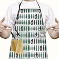 thumbnail image 2 of Green Bigfoot and Tree Pattern Apron-Garden Aprons for Women with Pockets-Cotton Linen Waterproof Kitchen Cooking Gardening Aprons Adjustable for Kitchen,Cooking,BBQ and Salon 33x27 Inch, 2 of 6