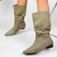 thumbnail image 5 of Willtoo Women's Faux Suede Mid Calf Boots, Slouchy Ruched Flat Boots with Pointed Toe, Comfortable Pull-On Low Heel Casual Shoes, 5 of 6