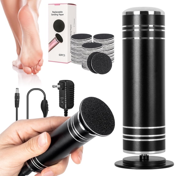 AORAEM Electric Callus Remover for Feet, Aluminum Foot File, Pedicure Tool with 60 Sandpaper Discs