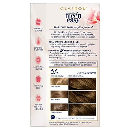 Nice N Easy Permanent Hair Color 6a Natural Light Ash Brown 1 Kit