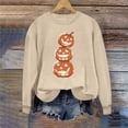 thumbnail image 2 of Uootdi Gift Womens Sweatshirts Crew Neck Halloween Stacked Pumpkin Graphic Print Long Sleeve Oversized Fit Casual Pullover Tops, 2 of 6