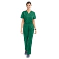 thumbnail image 7 of Strictly Scrubs Women’s Scrub Set – Includes V-Neck Top and Elastic Pant (Medium, Hunter), 7 of 7