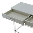 thumbnail image 6 of Posh Briar 2-Drawer Metal Console Table with Acrylic Legs in Light Gray/Chrome, 6 of 8