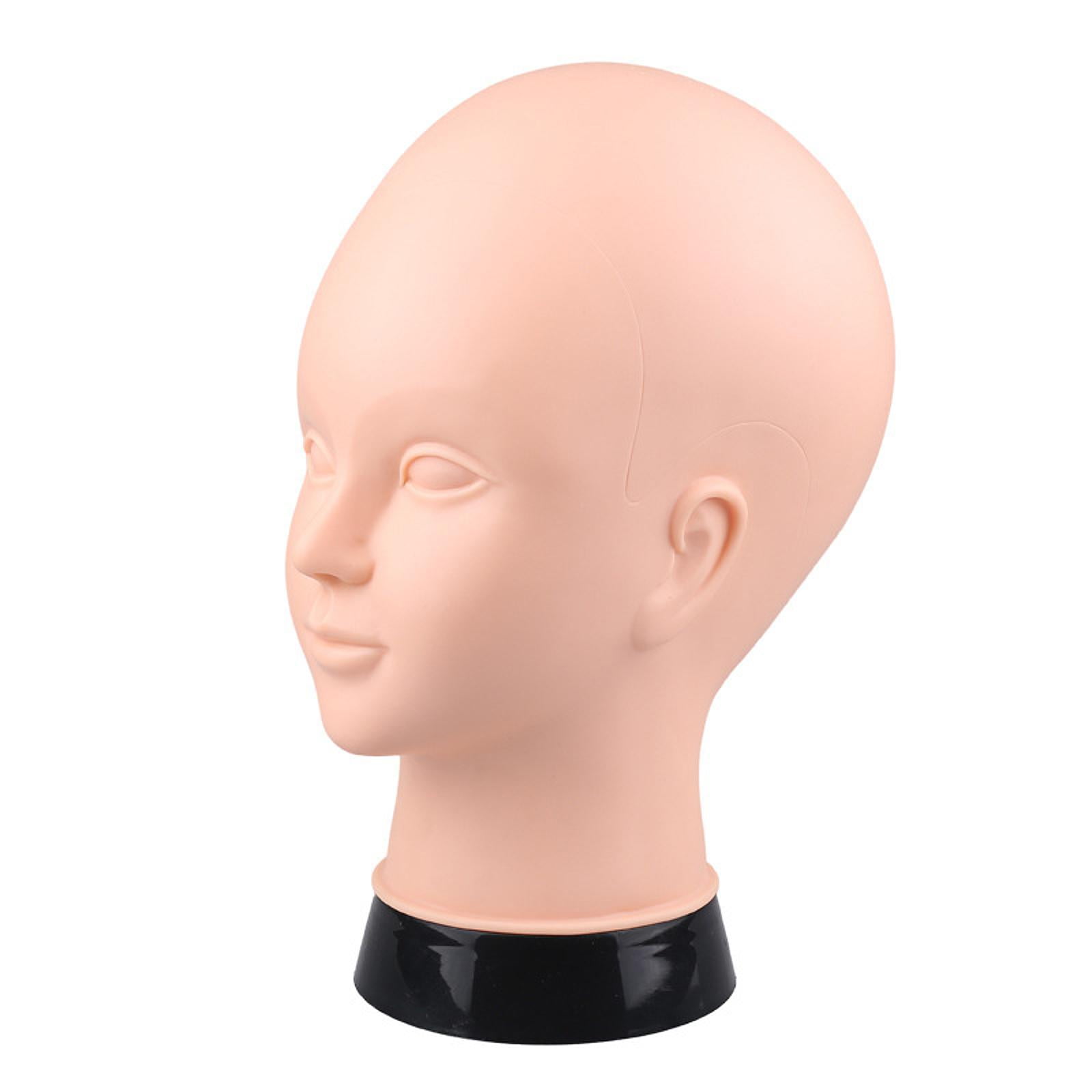 Serenable Bald Mannequin Head Manikin Head PVC Model Professional Model Display Holder for Cap Making Display Hat Headset Salon