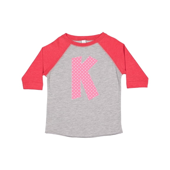 Inktastic Pink and White Polka Dots Letter K Boys or Girls Toddler T-Shirt