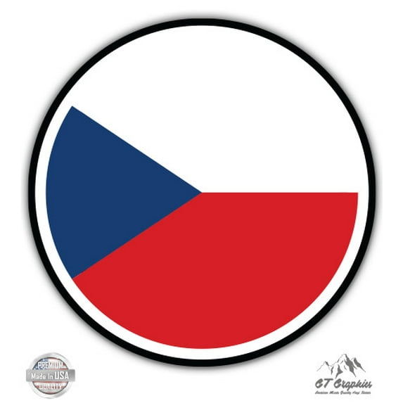 Czech Republic Flag - 8" Vinyl Sticker - For Car Laptop I-Pad - Waterproof Decal
