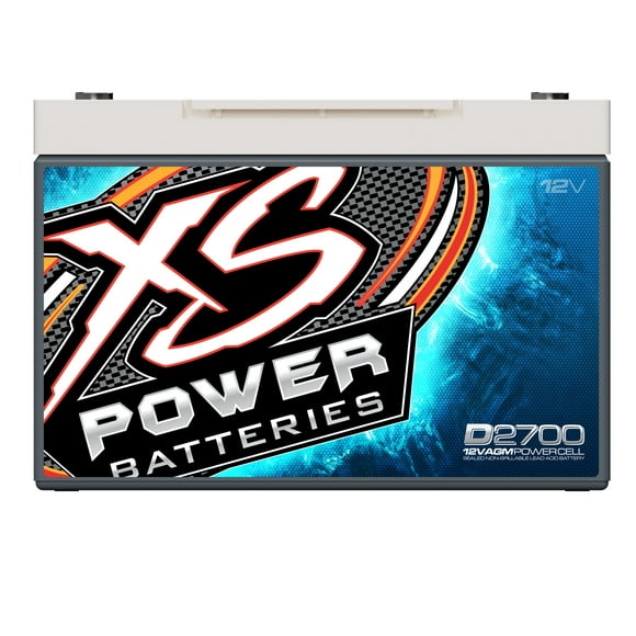 XS Batteries Battery D2700 D Series; Group 27 AGM Absorbent Glass Mat; 12 Volt; 4300 Max Amps; Top M6 Terminal; 12.09 Inch Length; 6.65 Inch Width; 8.31 Inch Height; 1300 Cranking Amps