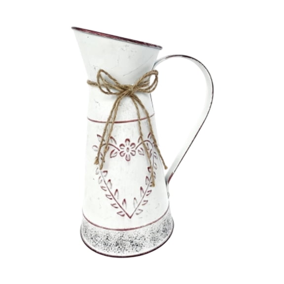 Retro Metal Pitcher Vases,Farmhouse Rustics Flower Vases with Handle,Decorative Floral Milk Kettle Vase Home Decors