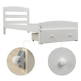 thumbnail image 5 of Hassch Platform Twin Bed Frame With Storage Drawer And Wood Slat Support No Box Spring Needed, White, 5 of 8