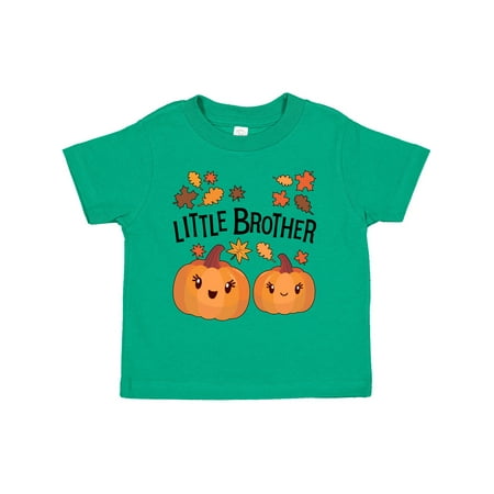 

Inktastic Little Brother Pumpkins with Fall Leaves Gift Toddler Boy Girl T-Shirt