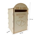 thumbnail image 3 of DIY Wooden Wedding Mailbox Post Box with Lock Rustic Hollow Gift Holder for Reception Wedding Anniversary Party Decoration, 3 of 7