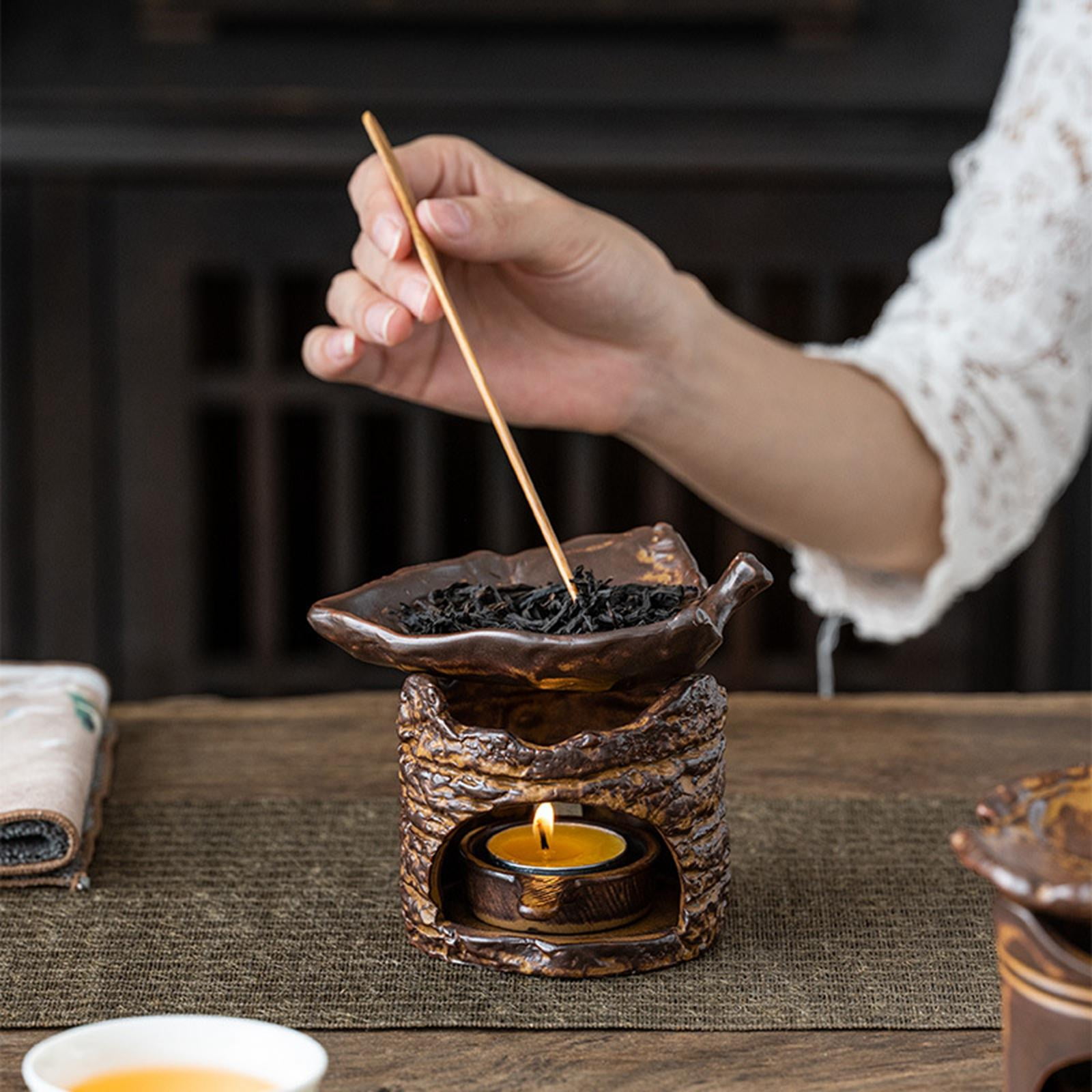 Retro Oil Burner Tealight with Candle Holder Diffuser Crafts Stump for  Meditation Office Yoga Bedroom Decor SPA - Walmart.com