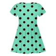 thumbnail image 4 of Toddler Girls Dresses Round Neck Short Sleeved Polka Dot Printing Dress Kids Girl Lightweight Breathable Home School Comfortable Everyday Wear Dresses，10 -13 Years, 4 of 4